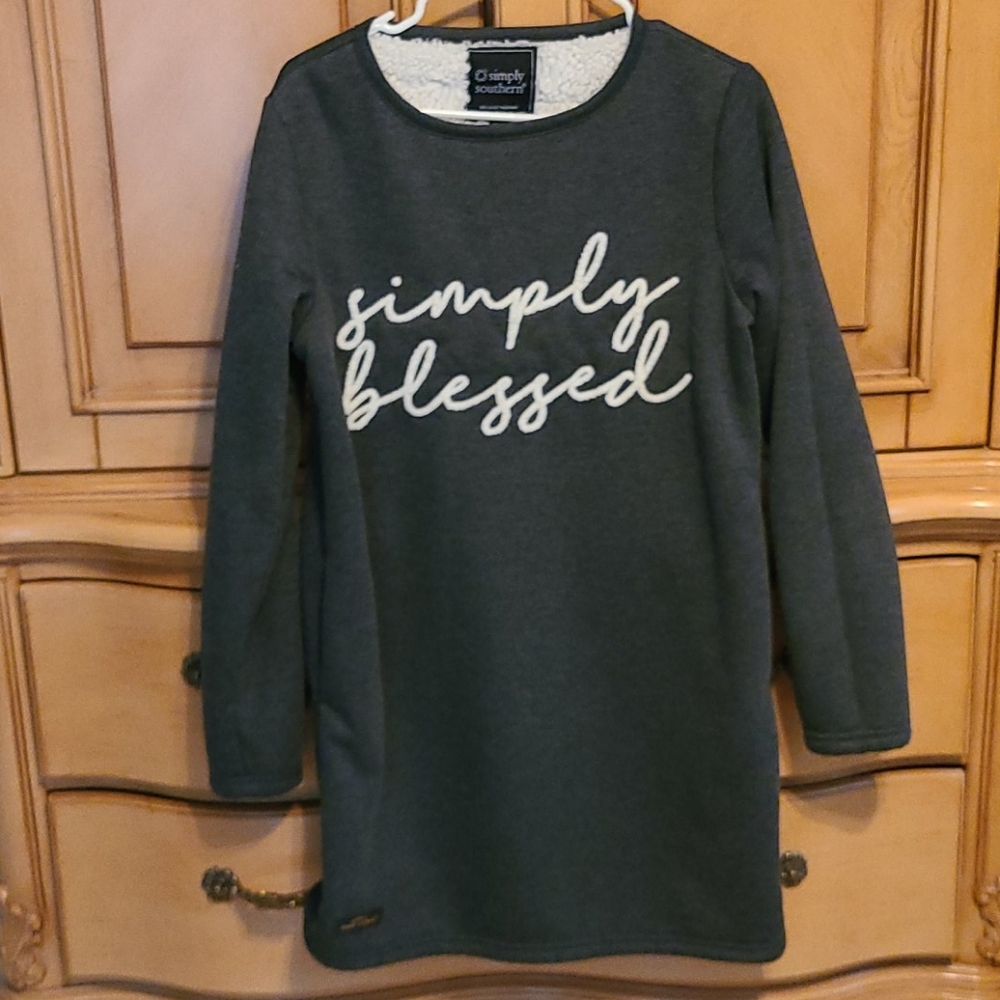 Simply Blessed sherpa lined sweatshirt